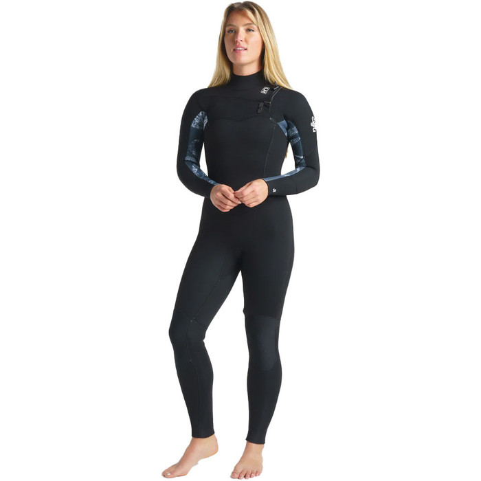 2024 C-Skins Womens Solace 5/4/3mm GBS Chest Zip Wetsuit C-SO54WCZ - Black / Tropical Black / White
